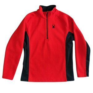 SPYDER Outbound Half Zip Pullover Fleece Jacket Racing Red Black Large